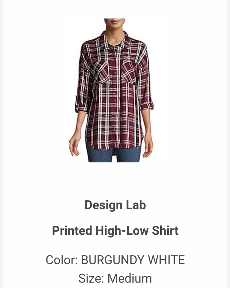 Design Lab Printed High Low Shirt